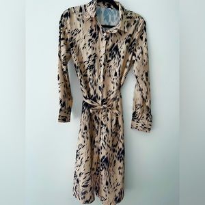 Satin button down tunic dress.